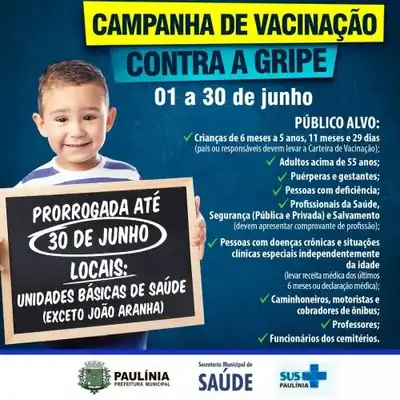 Campanha de Vacina��o contra Gripe � prorrogada at� 30 de junho