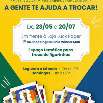 Paul�nia Winner Mall inaugura espa�o tem�tico para troca de figurinhas da Copa do Mundo 2026