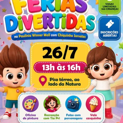 Paul�nia Winner Mall Shopping promove programa��o gratuita de f�rias para crian�as